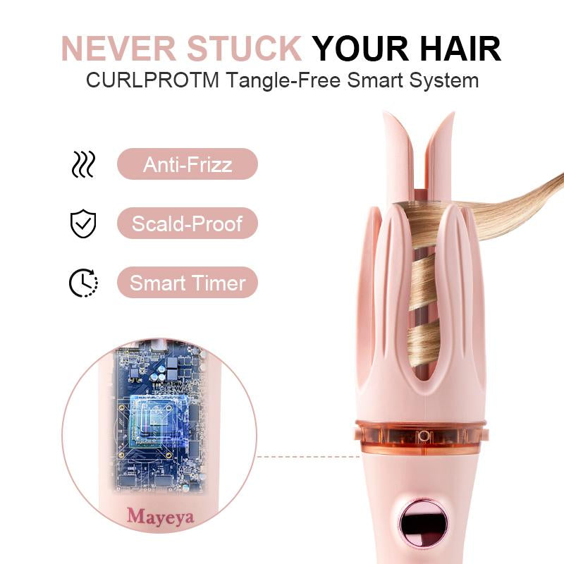 Mayeya 3-In-1 Automatic Curling and Straightening Iron |Temperature, Dual Swivel, Anti-Iron, Anti-Knot, Straightening Comb, Auto Shut-Off, Travel-Friendly Lazy Curling Tool. Professional Hair Dryer Brush with Ionic