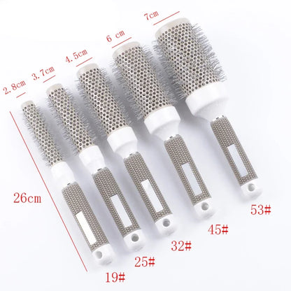 6 Size Hair Brush Nano Hairbrush Thermal round Barrel Comb Hairdressing Hair Salon Styling Drying Curling Blow Dry Hair Brush
