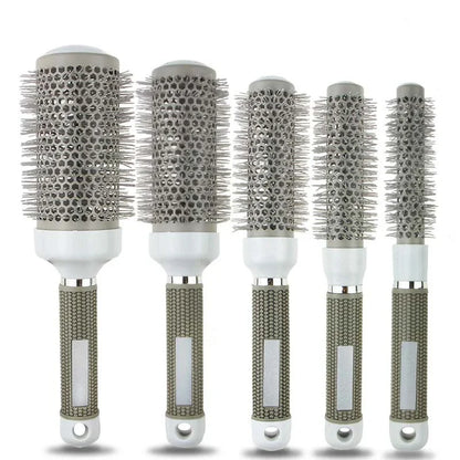 6 Size Hair Brush Nano Hairbrush Thermal round Barrel Comb Hairdressing Hair Salon Styling Drying Curling Blow Dry Hair Brush